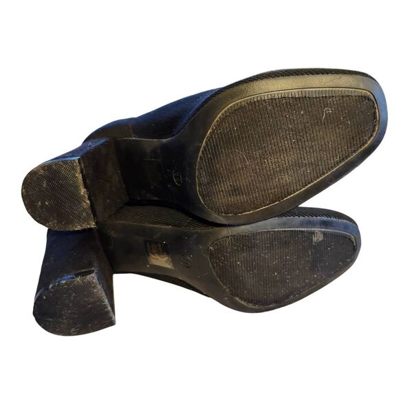 Mia Candra Knit Platform Block Heel Booties - Black Size 11. - Picture 4 of 6